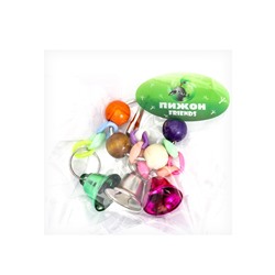 Игрушка для птиц «Кольцо», 13.5×5 см, с колокольчиками, цвет МИКС