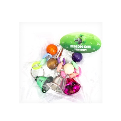 Игрушка для птиц «Кольцо», 13.5×5 см, с колокольчиками, цвет МИКС