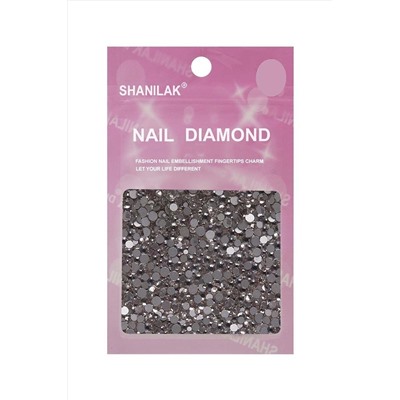 Nail Art Стразы для ногтей микс размеров, серебристый KRISTALLER, 1107749