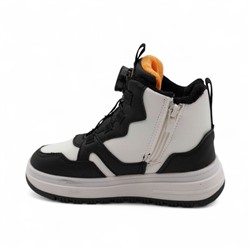 Зимние кроссовки на меху А7187-6 черно белые