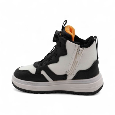 Зимние кроссовки на меху А7187-6 черно белые