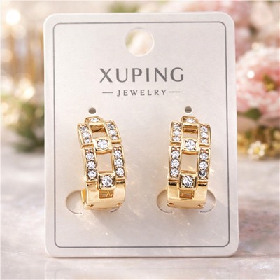 Серьги коллекция "Xuping" покрытие позолота, вставка: фианиты, Х000749330, арт.001.235