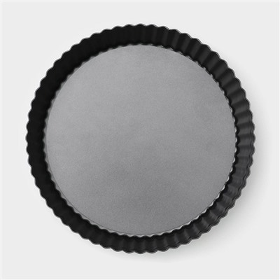 Форма для выпечки Доляна «Жаклин. Рифлёный круг», 24×5 см, разъёмная, антипригарное покрытие, чёрная