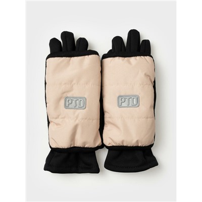 Комплект для девочек: митенки текстильные, перчатки трикотажные