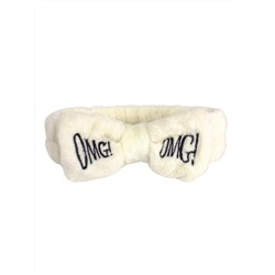 “‣”  COSMETIC BANDAGE - ПОВЯЗКА ДЛЯ ВОЛОС С НАДПИСЬЮ OMG МОЛОЧНАЯ, 1 ШТ.