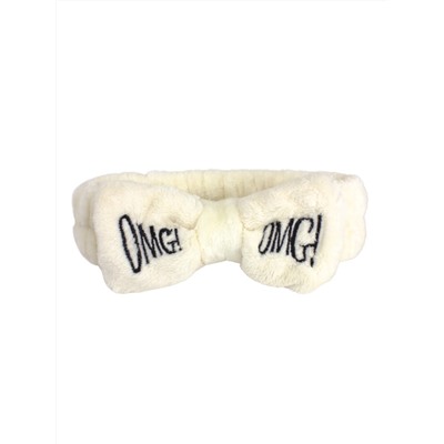 “‣”  COSMETIC BANDAGE - ПОВЯЗКА ДЛЯ ВОЛОС С НАДПИСЬЮ OMG МОЛОЧНАЯ, 1 ШТ.
