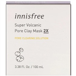 Innisfree, очищающая маска для пор из вулканической глины 2X, 100 мл (3,38 жидк. унции)