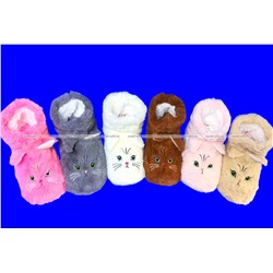 6 ПАР - Носки-САПОЖКИ женские с мехом Мордочки ВЫСОКИЕ № 1