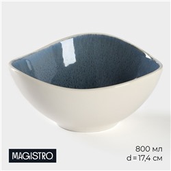 Салатник Magistro Ocean, 800 мл, d=17.4 см, фарфор, синий, белый