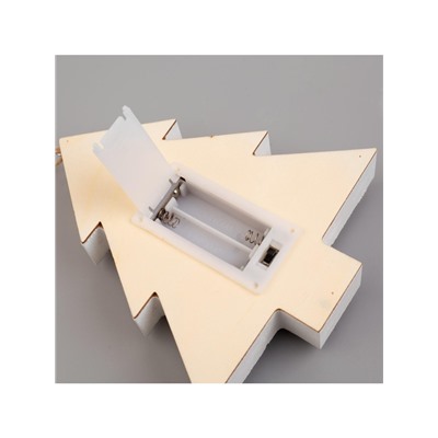 Ёлочная игрушка «Ёлочка с Дедом Морозом и оленем», 16×14×3, от батареек АААx2, свечение тёплое белое