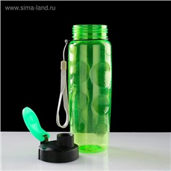 Бутылка для воды спортивная, 650 мл, 23×7 см, зеленая