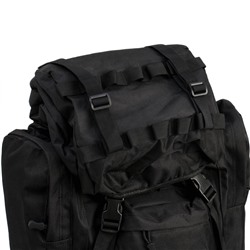 Рюкзак туристический Adventure, 70 л, с карманами, чёрный