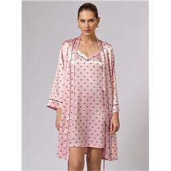 Omsa Халат OmD 0410D PINK LOVE Халат принт. женский (с запахом укороченный), PL