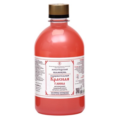Шампунь Монастырский «Красная глина», бессульфатный 500 мл.