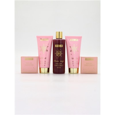 Подарочный набор новогодний, гель для душа, лосьон, пена, соль для ванны 2 шт., бомбочка, URAL LAB