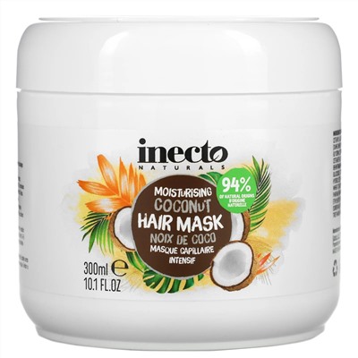 Inecto, Moisturising Coconut Hair Mask, 10.1 fl oz (300 ml)