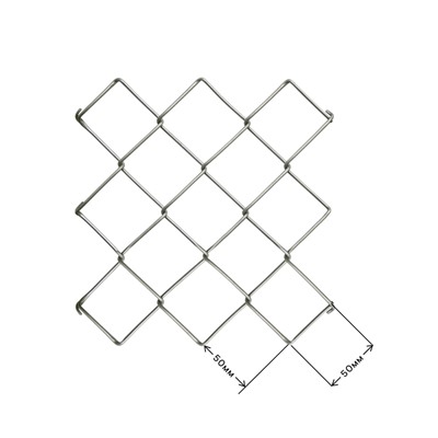Металлическая сетка - рабица, оцинкованная, ячейка 50×50 мм, толщина, 1.6 мм, размер рулона 1.5×10 м