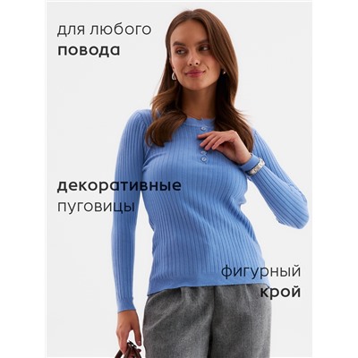 Джемпер женский на пуговицах MINAKU, синий, размер 42-44
