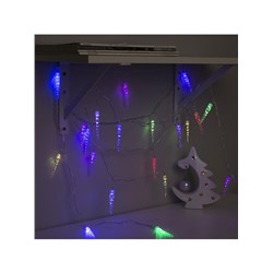 Гирлянда «Нить» 5 м с насадками «Сосульки тающие», IP20, прозрачная нить, 20 LED, свечение мульти (RG/RB), мигание, 220 В