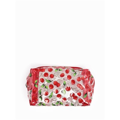 Косметичка женская Cherry, для бассейна, на молнии, прозрачная, красная