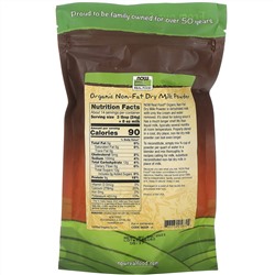 Now Foods, Real Food, органическое обезжиренное сухое молоко 340 г (12 унций)