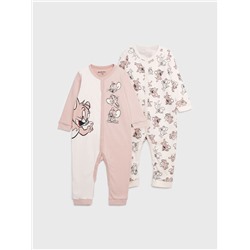 Комбинезон детский трикотажный для девочек, 2 шт в комплекте