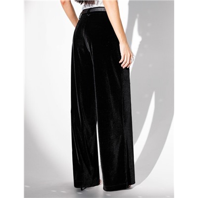 Брюки палаццо широкие из мягкого бархата