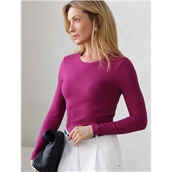 Джемпер из трикотажа в широкий рубчик