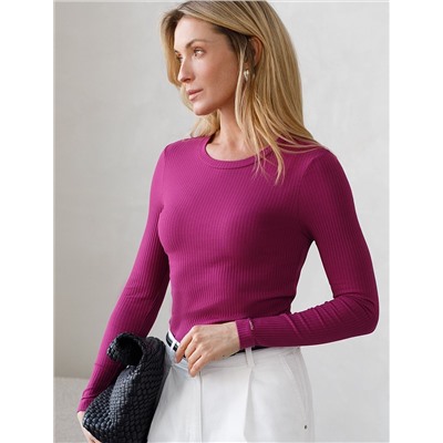 Джемпер из трикотажа в широкий рубчик