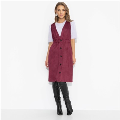 Сарафан из мягкой экозамши, Магическая сила (бордо)