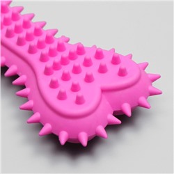 Игрушка жевательная литая «Кость с шипами», 15×6×2.5 см, розовая