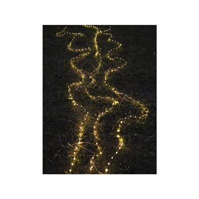 Гирлянда «Нить» 10 м роса, IP20, серебристая нить, 100 LED, свечение тёплое белое, 12 В