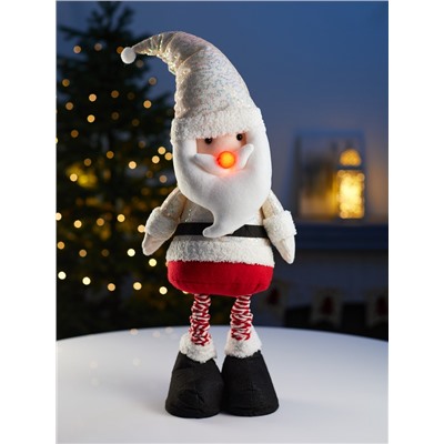 Фигура текстиль «Дед Мороз» 55-84 см, телескопические ножки, 1 LED, от батареек LR1130×3, свечение тёплое белое