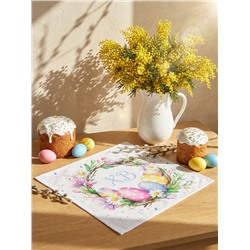 Салфетка пасхальная на стол «Пасхальный венок» 65×65 см