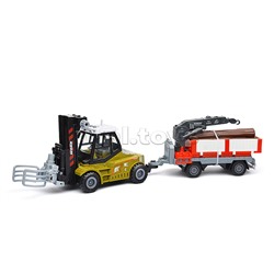 Машина "Погрузчик" с краном (свет, звук) в коробке