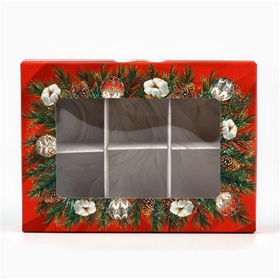 Коробка складная под 6 конфет новогодняя «Снежная сказка», 13.5×9.5×3.5 см