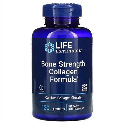 Life Extension, Bone Strength, добавка с коллагеном для укрепления костей, 120 капсул