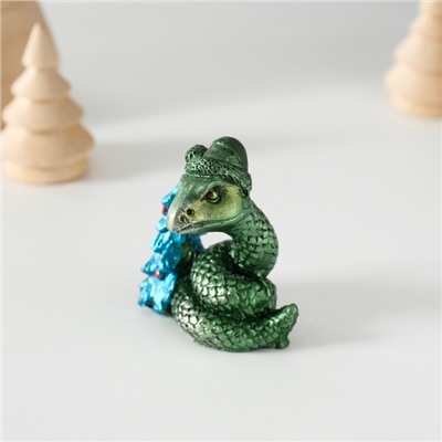 Фигурка полистоун «Зелёная змейка», 5×3×5 см, МИКС