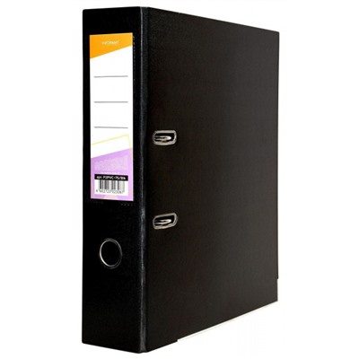 Папка-регистратор 75 мм PVC 2-стор. разборный, черный, с уголками, карман P2PVC-75/Blk inФОРМАТ