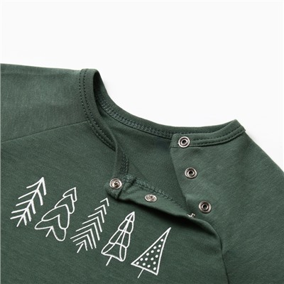 Комбинезон детский с шапочкой «Крошка Я. Еловые веточки», рост 86-92 см, зелёный