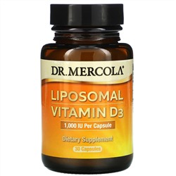 Dr. Mercola, липосомальный витамин D3, 1000 МЕ, 30 капсул