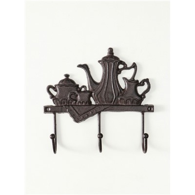 Настенные крючки декоративные «Чаепитие», чугун, 18×20×5.5 см