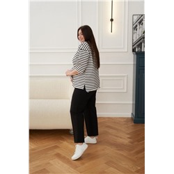 Спортивный костюм 375707 из футера (Черная полоска)