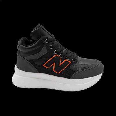 Кроссовки на меху В941-4 черно серые