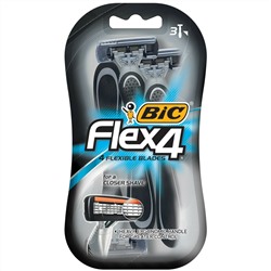 Станок для бритья одноразовый BiC Flex-4 Nano Tech (3шт) блистерная упаковка