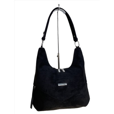 Женская сумка из искусственной замши, цвет черный