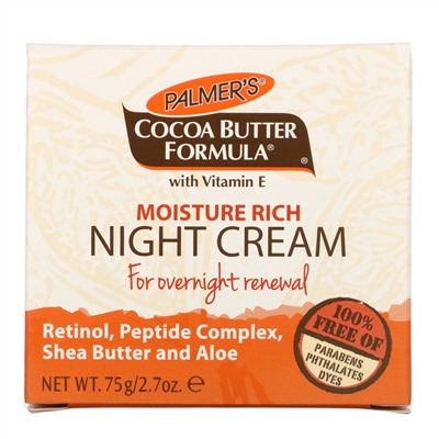 Palmer's, Формула с маслом какао, увлажняющий ночной крем, 2,7 унции (75 г)