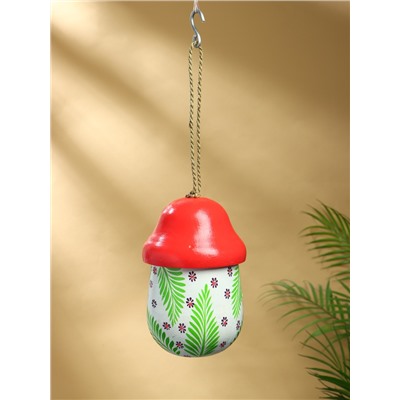 Подвесной декор «Скворечник-грибок», 22×15×15 см, дерево, красно-белый
