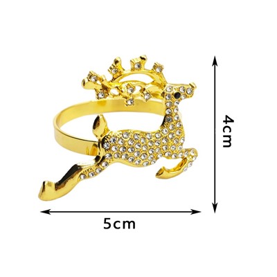 Кольцо для салфеток "Сияющий Олень" металл со стразами, 1 штука