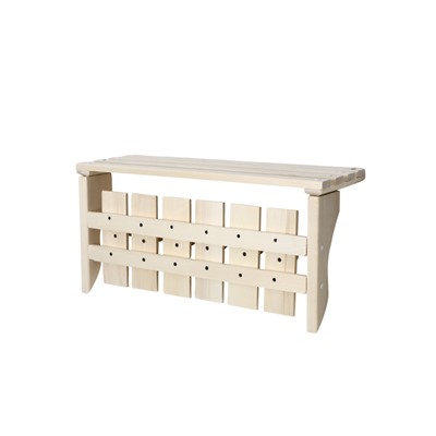 Полка - вешалка для бани и сауны, липа, 61.5×31.5×21.5 см, 6 крючков